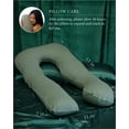 thumbnail image 4 of Pharmedoc Pregnancy Pillow, Sage U-Shape Full Body Pillow and Maternity Support - Support for Back, Hips, Legs, Belly for Pregnant Women, 4 of 8