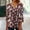 Brown, variant on Spring/Fall Women's Trendy Loose-Fit 3/4-Sleeves V-Neck Printed Blouse Casual Fashion Shirt Tops