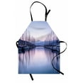 thumbnail image 1 of Sailboat Apron Large Yacht Harbor in Sunrise Scenery Cruise Leisure Summertime Active Life, Unisex Kitchen Bib Apron with Adjustable Neck for Cooking Baking Gardening, Lilac Purple Grey, by Ambesonne, 1 of 3