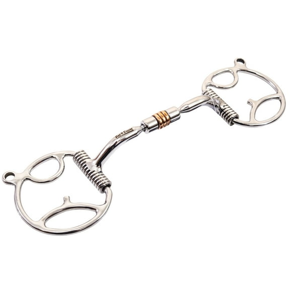 Bar H Equine Small Port Tongue Relief D Ring Horse Mouth Snaffle Bit W/Copper Roller | Bits for Horses and bridles