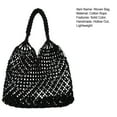 thumbnail image 7 of Mightlink Aesthetic Tote Bag Exquisite Woven Pattern Large Capacity Hollow Out Handmade Double Handle Daily Collocation Ladies Cut-Out Handbag Shopping Bag for Travel, 7 of 7