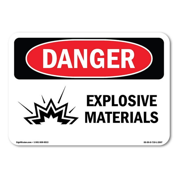 OSHA Danger Sign - Explosive Materials | Decal | Protect Your Business, Construction Site, Warehouse & Shop Area |  Made in The USA