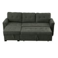 thumbnail image 6 of Benjara Elliot 84 Inch Sleeper Sectional Sofa with Storage Chaise, Dark Gray Fabric-Color:Dark Gray,Material:Linen, 6 of 8