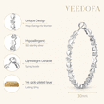thumbnail image 3 of VEEDOFA Women's 14K Gold Plated 925 Silver Heart CZ Hoop Earrings, Hypoallergenic Sparkly Jewelry Gift, 3 of 6