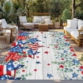thumbnail image 3 of Outdoor Rug 4x6 ft Patriotic Striped Stars 4th of July Waterproof Outdoor Patio Rug Mat Non Slip Outside Area Rugs Carpet for RV,Camping,Porch,Deck,Pool,Balconybackyard,Red White and Blue Farmhouse, 3 of 9
