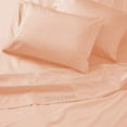 thumbnail image 4 of True Luxury 600 Thread Count Egyptian Cotton Sheet Set for QUEEN Size ( 60" x 80" ) Mattress Fits 28-30 Inches Fully Elastic Deep Pocket ( Solid, Peach ), 4 of 6