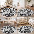thumbnail image 4 of Small Round Rug 3Ft, Black Grey Abstract Non-Slip Washable Circle Rugs Carpet, Modern Geometric Polka Dot Indoor Outdoor Rug Floor Mats Throw Runner for Bedroom Living Room Bathroom, 4 of 8