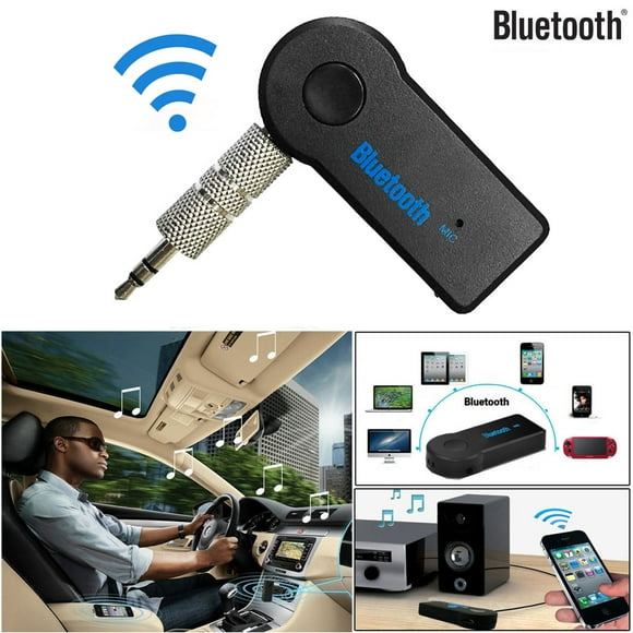 Riforla Wireless Bluetooth 3.5mm AUX Audio Stereo Music Home Car Receiver Adapter Mic Car Bluetooth MP Black
