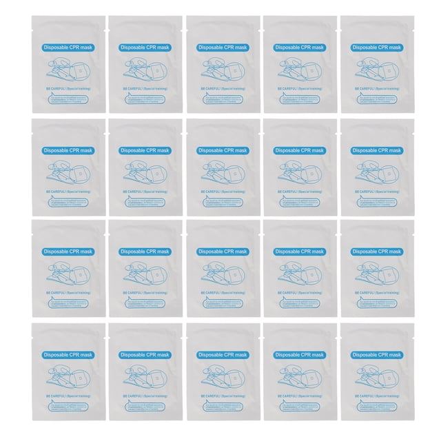 Kit de 20 piezas para personal de emergencias y primeros auxilios, kit de protección facial portátil desechable y compacto para RCP