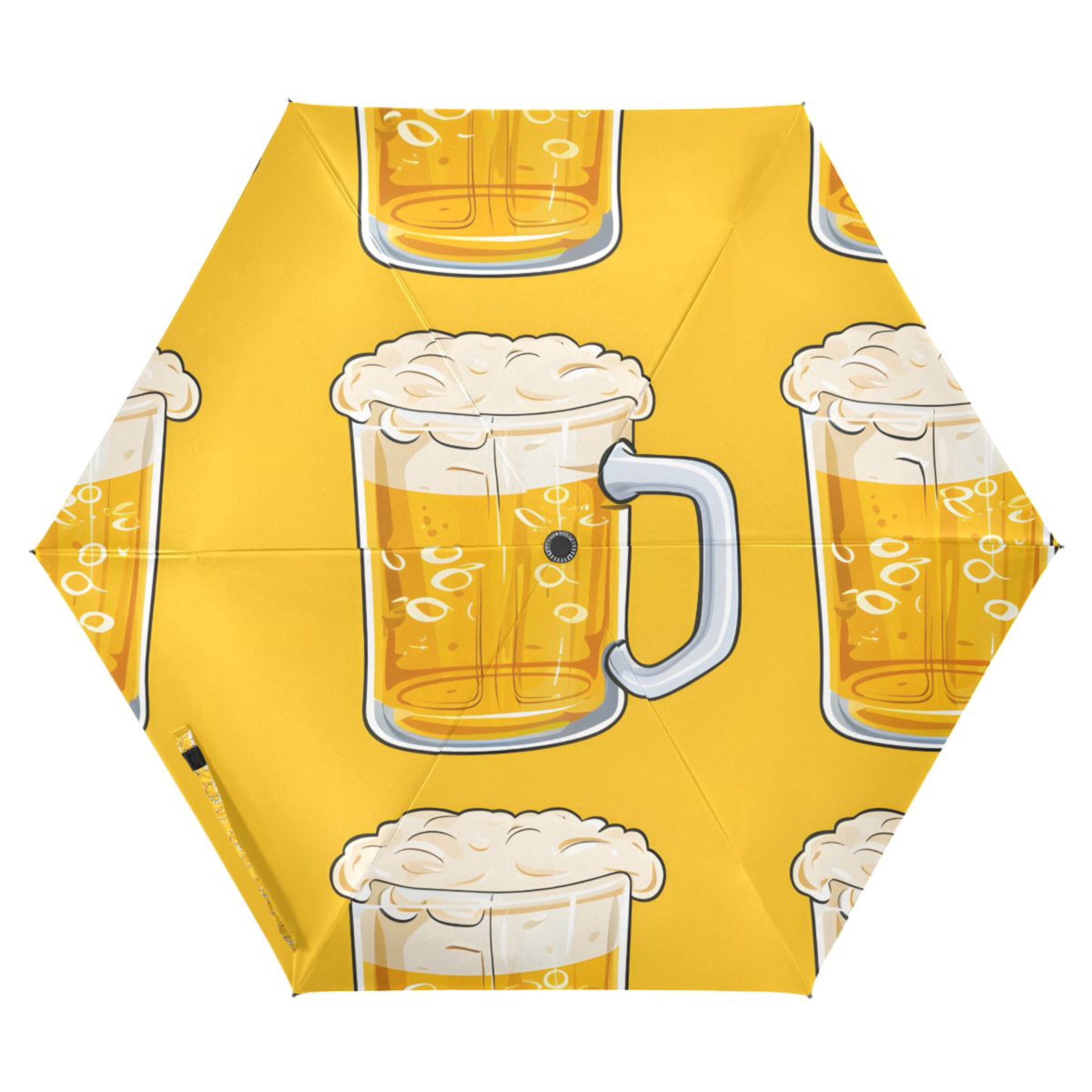 Beer Mugs with Foam Compact Sun Umbrella Windproof Travel Umbrellas for Rain Strong Portable UV Protection