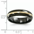 thumbnail image 6 of Edward Mirell  Black Ti with 14K Yellow Gold Stripe Domed 6mm Band, 6 of 7