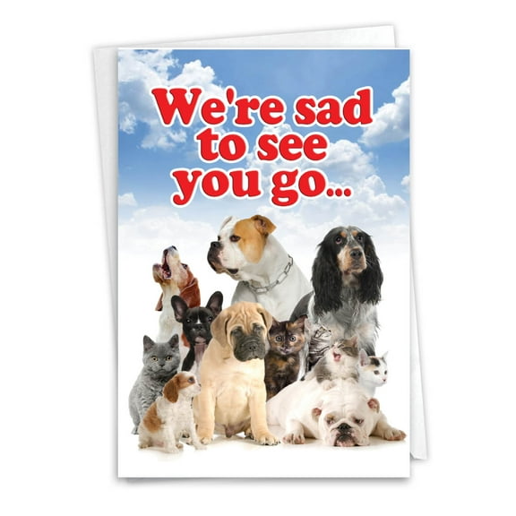 1 Funny Retirement Card with Envelope - Pet Coworkers C3636RTG-US