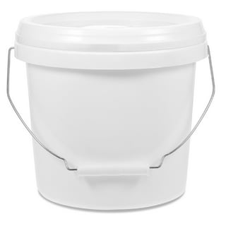 Durable All Purpose Pail - Outdoor 6 Gallon Bucket with Lid (Aqua Blue,  1Pack)