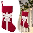 thumbnail image 2 of Red Velvet Christmas Stocking with Bow, 18 Inch Large Hanging Sock for Fireplace and Tree Decor, 1PC (Red), 2 of 5