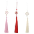 thumbnail image 3 of 3pcs Elegant Flower Tassel Pendant, Delicate Fan Hanging Ornament for Home Decor, Lightweight Durable Bookmark for DIY Crafts, 3 of 3
