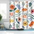 thumbnail image 2 of Bathroom Shower Curtain Abstract Flower Pattern Polyester Cloth Door Curtain for Bathroom Partition, 2 of 6