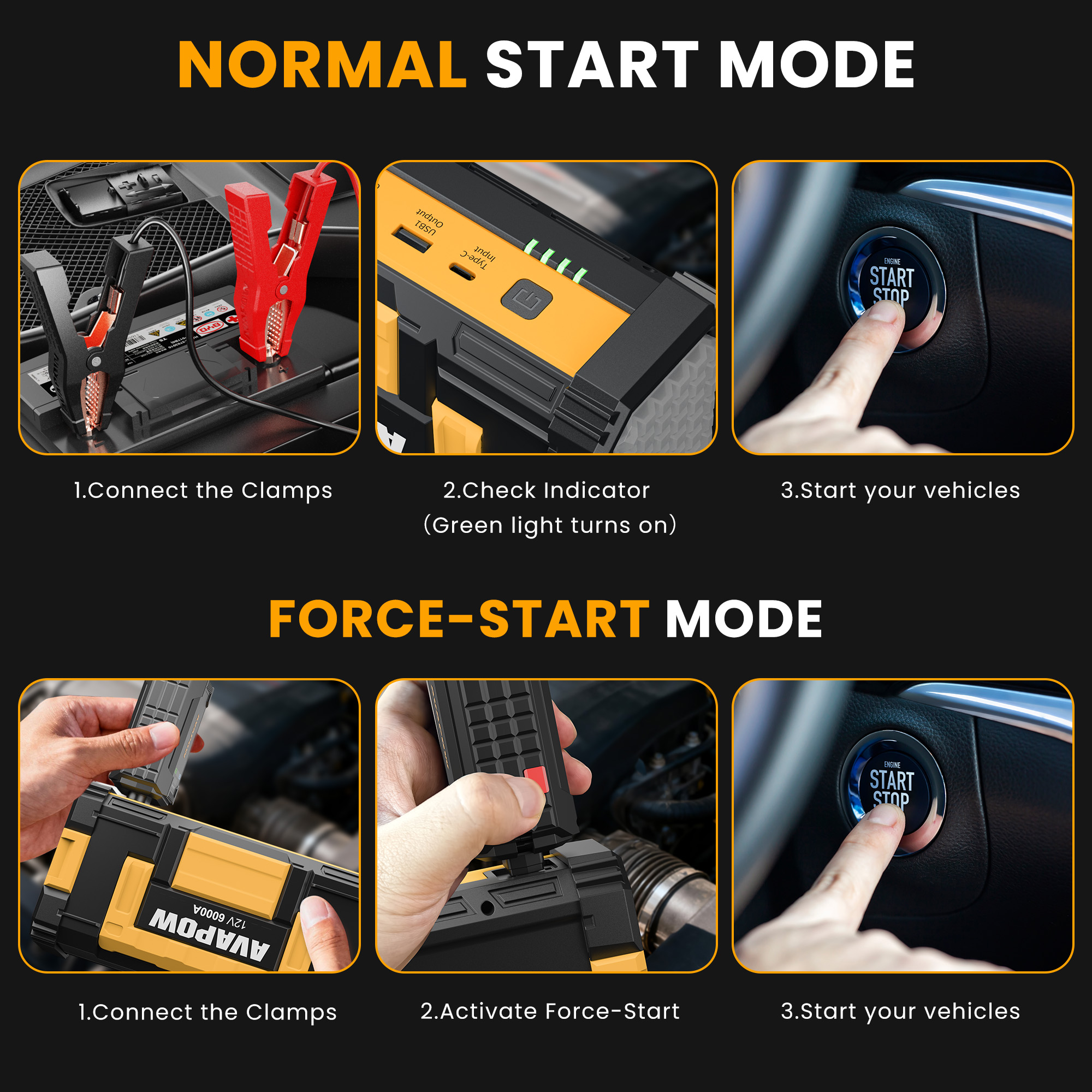 AVAPOW 6000A Portable Car Battery Jump Starter photo 7