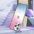 thumbnail image 6 of Clear Case for iPhone 12 Pro / iPhone 12 6.1", Gradient Translucent Sparkle Shining Slim Lightweight Cover, Rugged PC+TPU Hybrid Non-Yellowing Shockproof Lens Protection Case,Blue, 6 of 6