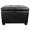CorLiving Antonio Storage Ottoman in Black Bonded Leather