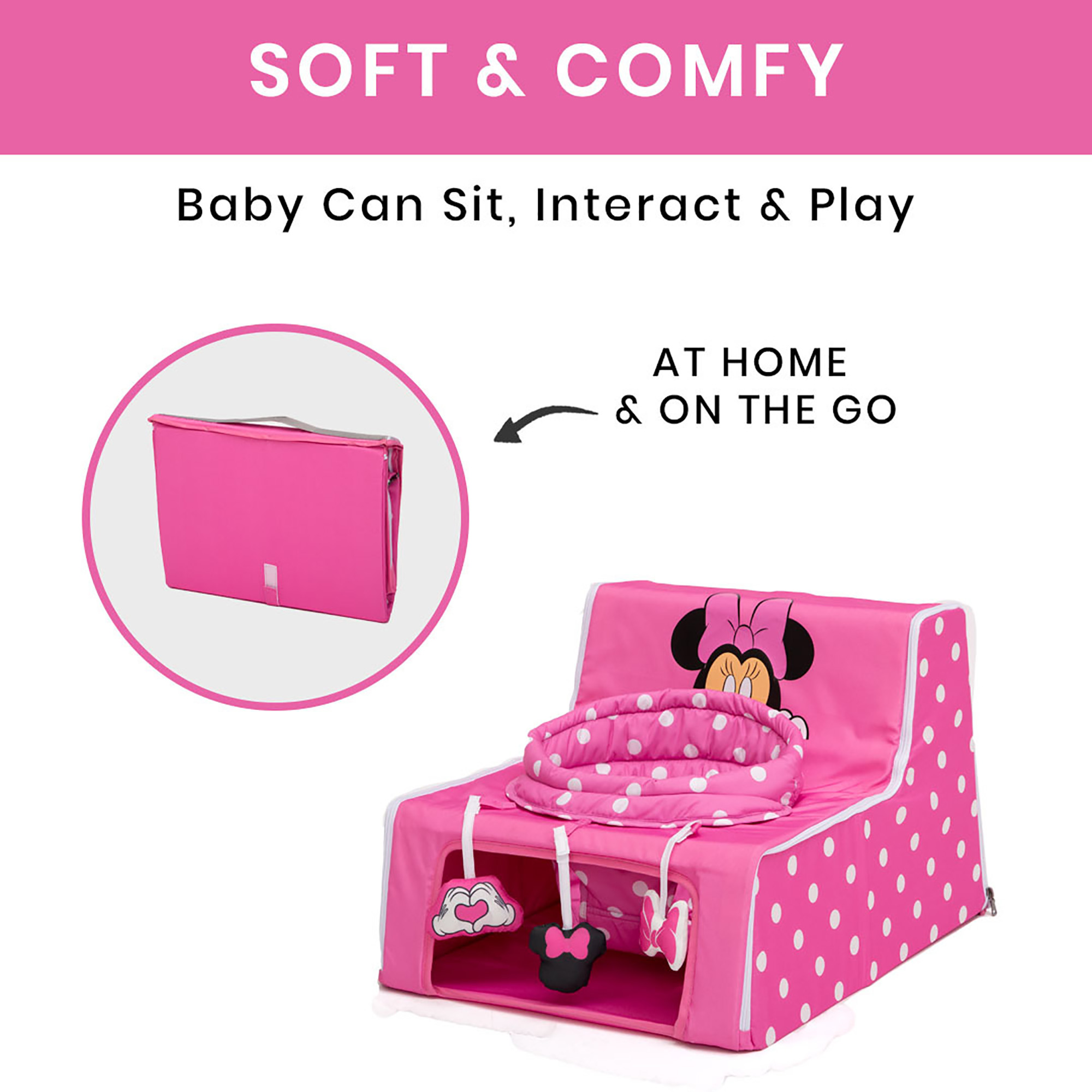 Disney Minnie Mouse Portable Activity Seat for Babies, Pink photo 2