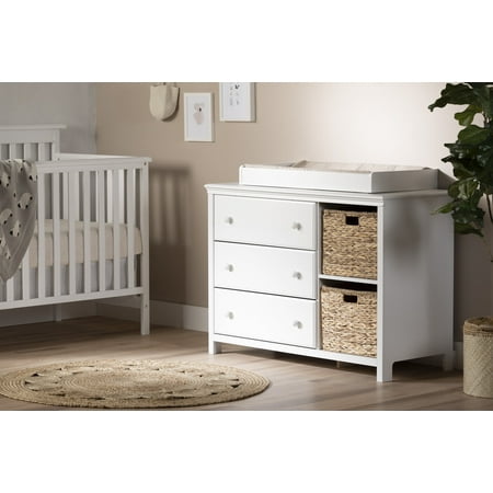 UPC: 0066311073119 | South Shore Coastal Baby Crib with Toddler Rail White