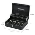 thumbnail image 3 of Portable Cash Drawer Box Deposit with 5 Coin Tray Cover, 3.46 in x 11.8 in x 9.5 in, Black, 3 of 5