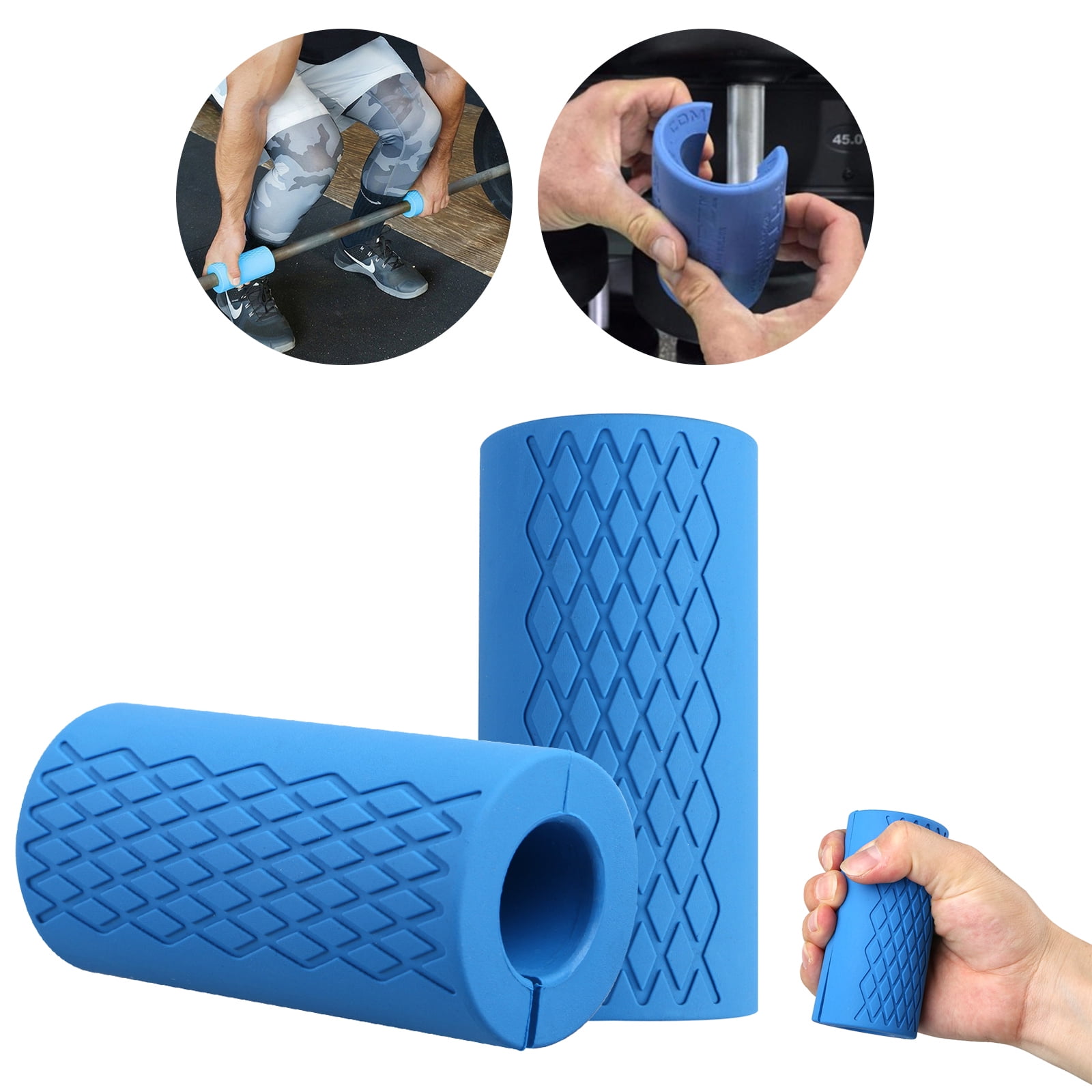 2 PCS Thick Fat Barbell Silicone Grips Home Gym Arm Wrap Bar Dumbbell Grip 