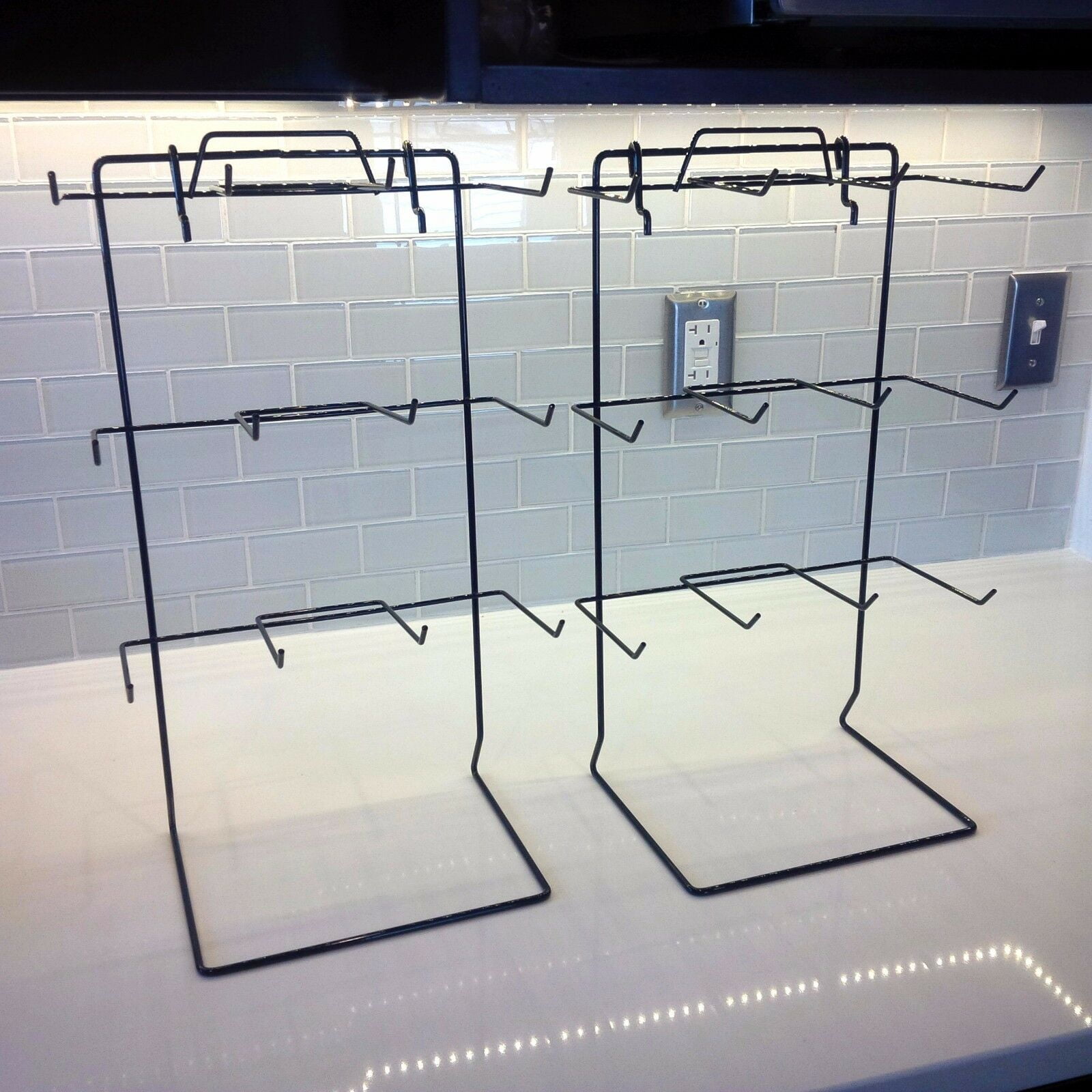 Counter Top Display Rack W/ 12 Peg Hook in Black Finish Lot of 2