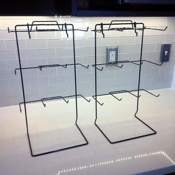 Counter Top Display Rack W/ 12 Peg Hook in Black Finish - Lot of 2