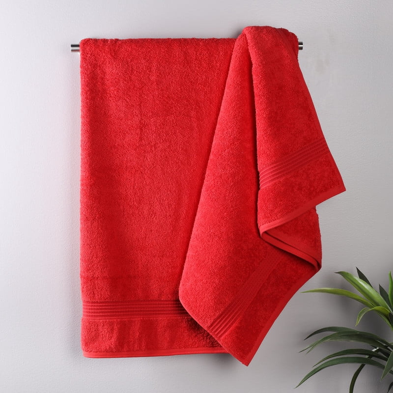 Superior Egyptian Cotton Absorbent Red Bath Towel Set of 2