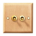 thumbnail image 4 of Luzkey Wood Lighting Switch Plate Decorative Wall Plate Professional High Performance Utility Home Decor Outlet Panel for Cafe House Two Levers, 4 of 8