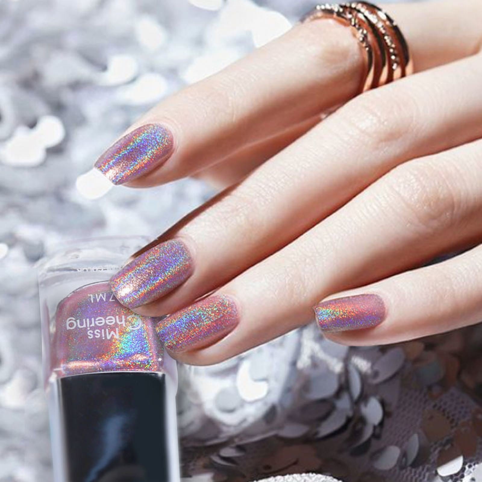 Peel off Glitter Gel Nail Lacquer Nail Varnish Remover Reflective Gel Liner Polish I Gel Nails Polish Flashing Gel Polish Nails for Kids 7-8 Gel Melt Polish Ready to Take off Base Coat Kids Polish
