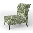 thumbnail image 3 of Designart "Flourishing Green Florals In Elegance I" Green Floral Upholstered Accent Chair - Cottage Arm Chair For Bedroom, 3 of 5