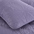 thumbnail image 4 of Chezmoi Collection Austin King Oversized Bedspread Set, 3-Piece Lightweight Microfiber Quilted Coverlet for All Seasons, Dusty Purple, 4 of 9