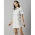 thumbnail image 3 of Moomaya Womens Printed Dress, Elbow Sleeves Buttoned Down Collared Knee Length Dress, 3 of 8