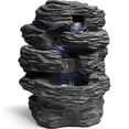 thumbnail image 1 of SereneLife SLTWF15LED Water Fountain Tabletop Feature Decoration, Grey, 1 of 4