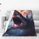 thumbnail image 1 of Fotbe Dramatic Shark Attack Manta de Franela Acolchonada con Estampado, Súper Suave y Esponjosa, Extra Grande para Sofá, Cama, Uso Todo el Año-60"x50", 1 of 7