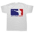 thumbnail image 1 of Camisetas divertidas de dardos "Let's Play", estilo veraniego, de algodón con gráficos, ropa de calle, de manga corta, para regalo de cumpleaños, ropa para hombre, 1 of 7