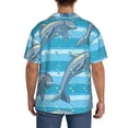 thumbnail image 5 of KLL Dolphin Print Men's Shirt Short Sleeve Button Down Summer Cuba Beach Shirts- Medium, 5 of 7