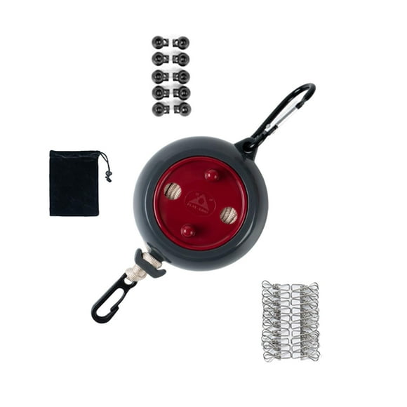 Cuerda de tendedero de viaje portátil Sunnimix Línea de ropa de camping ajustable 8m con Bolsa Rojo