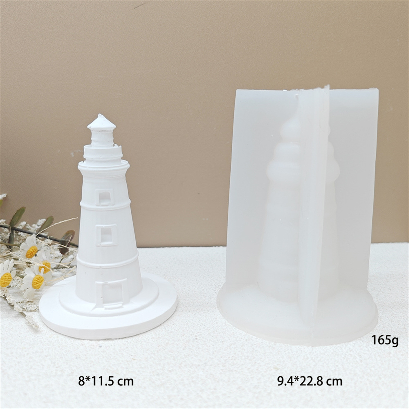 Lighthouse Silicone Cup Molds for Epoxy Resin, Tealight Holder, Stand, Decoration, Plaster Silicone Molds