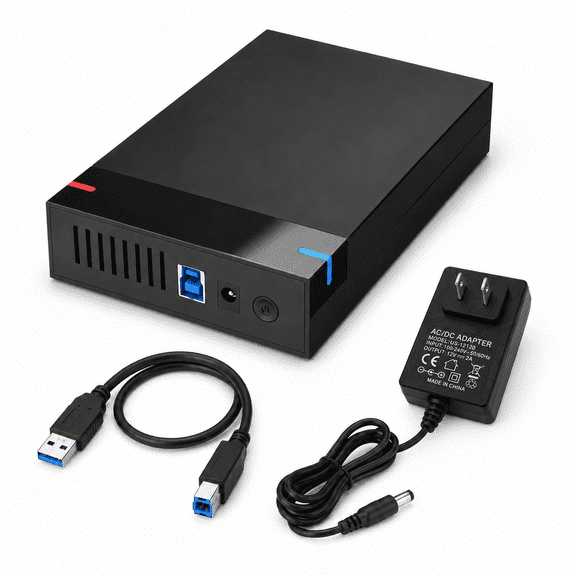 ZGDong 3.5-Inch SATA to USB 3.0 HDD Case, External Hard Drive Enclosure for Data Transfer, PC and Laptop with US Plug