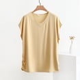 thumbnail image 2 of TEAJOPSUU Women's Pajama Top Comfy V-Neck Batwing Sleeve Loungewear Top Loose Fit Casual Sleepwear Blouse 3X-5X Yellow, 2 of 5