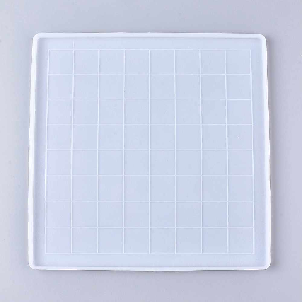 2sets Chess Board & Pieces Silicone Molds Resin Casting Molds For UV Resin Epoxy Resin Craft Making Classic Games for and Adults White 274x274x9mm Inner Diameter: 265x265mm