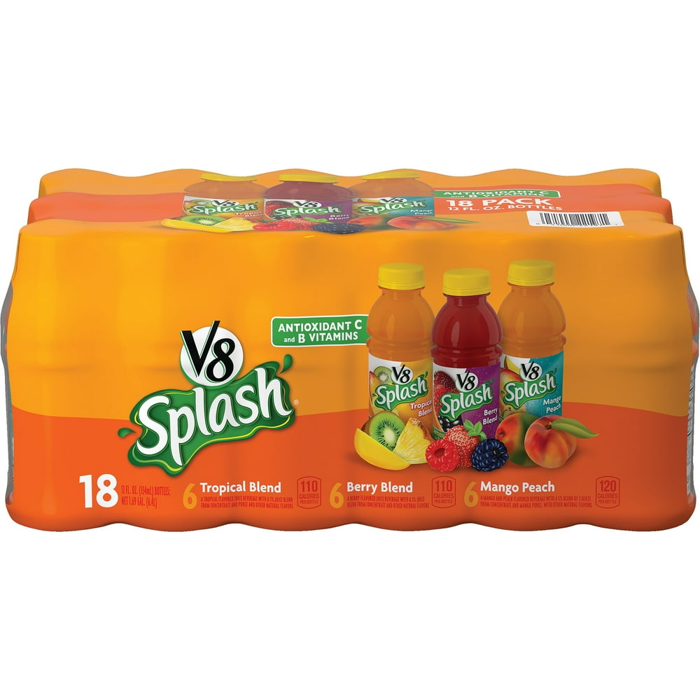 V8 Splash, Juice Drink, Variety Pack, 12 oz. Bottle (Pack of 18