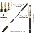 thumbnail image 3 of Pluma estilográfica ultra elegante, Punta de iridio, Incluye 3 puntas de acero de diferentes espesores, diseño clásico, con convertidor (Color negro mate), 3 of 4