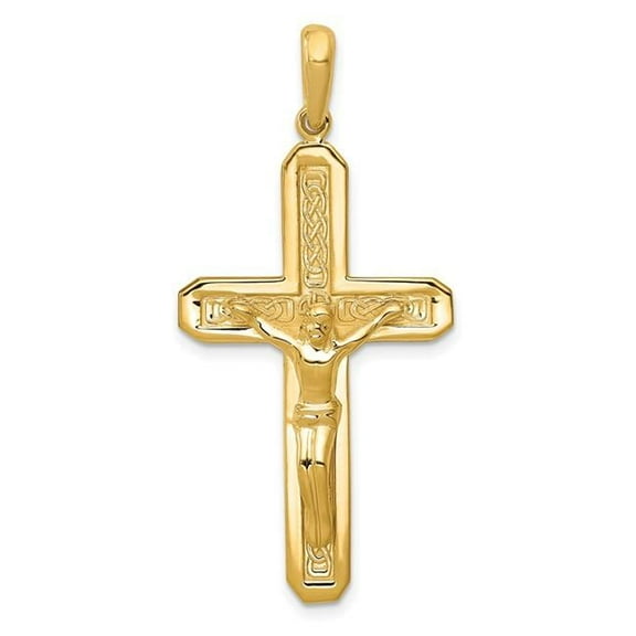 Finest Gold 14K Yellow Gold Polished Crucifix Pendant