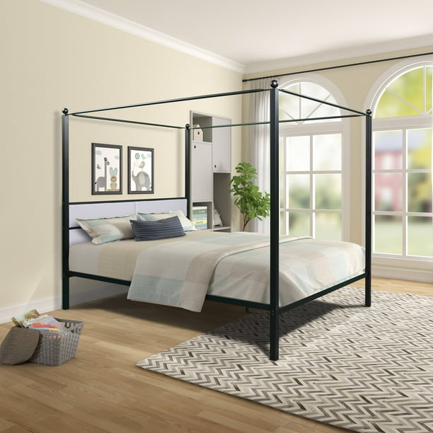 Seventh Canopy Bed Frame Queen Size, Queen Bed Frame For Small Room