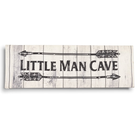 Inkdotpot Stretched Canvas Quotes Wall Art Decor, Little Man Cave Wall Decor- 8 x 24 Rustic Wall Art Sign- Farmhouse Decor Faux Plaque Sign