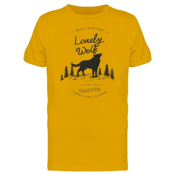 Lonely Wolf Alaska State T-Shirt Men -Image by Shutterstock, Male x-Large